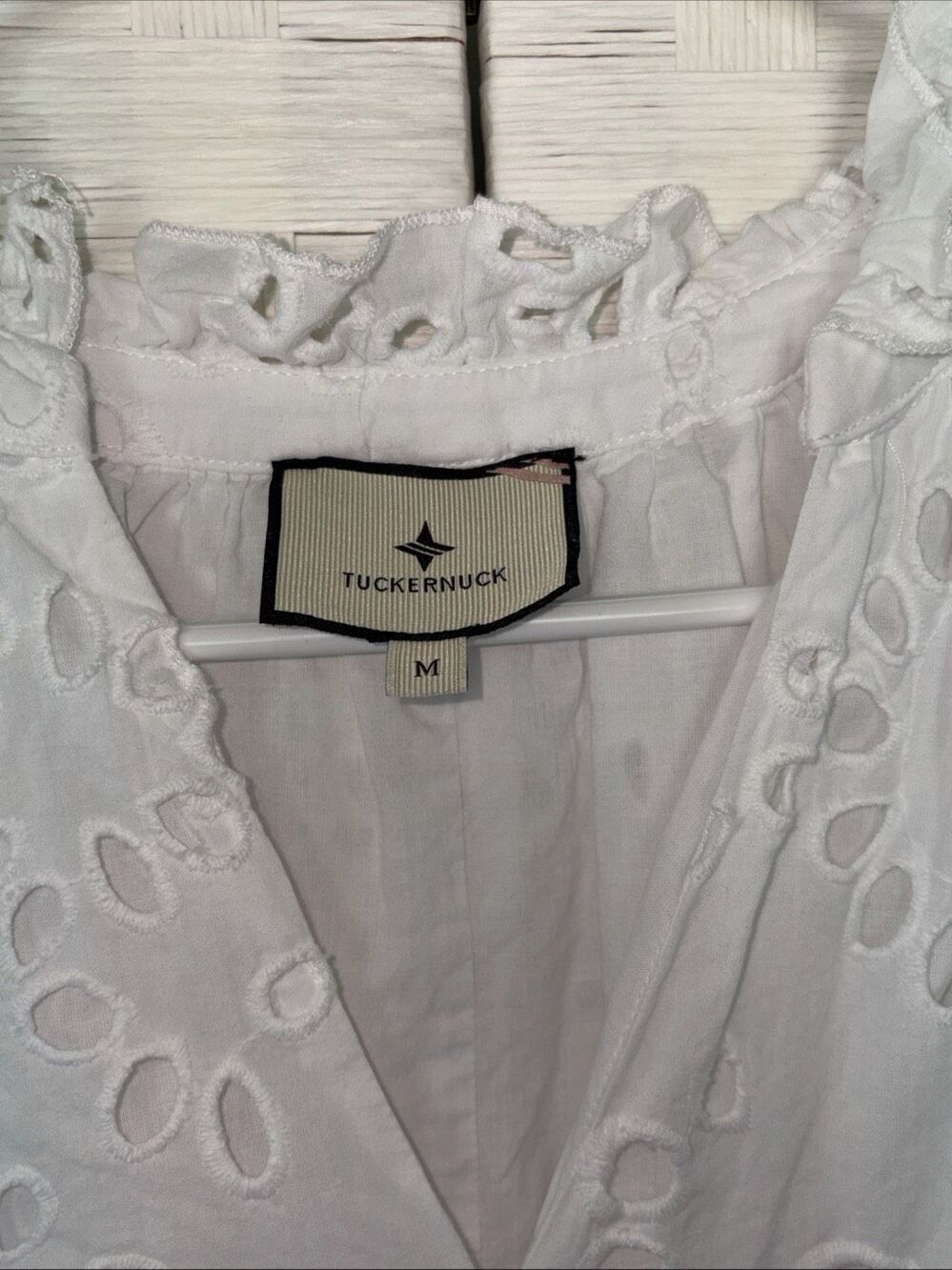 Tuckernuck White Eyelet Lace Palmer Mini Dress size M Cameran Eubanks Collab - Picture 2 of 12